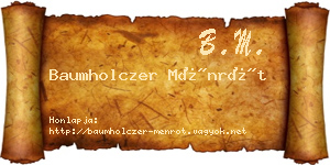 Baumholczer Ménrót névjegykártya